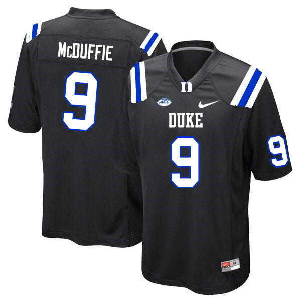 Men #9 Jeremy McDuffie Duke Blue Devils College Football Jerseys Sale-Black - Click Image to Close